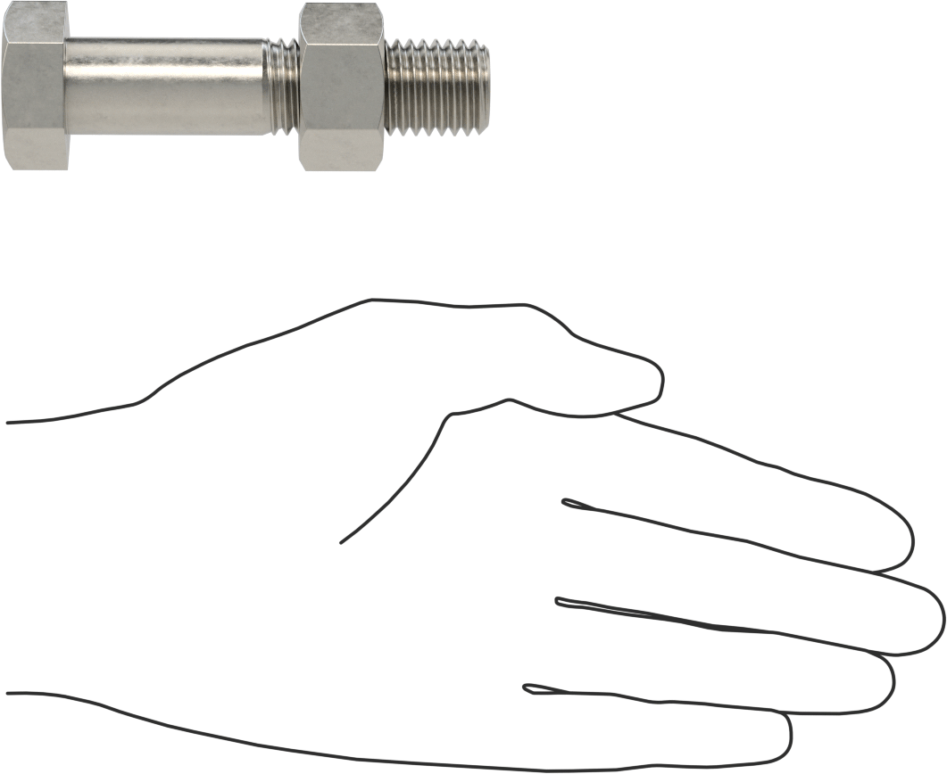 Boru Flanşları için Altıgen Vida ve Somun Kiti, 18-8 Paslanmaz Çelik, Sınıf 125/150, 3/4"-10 Diş, 6 Boru Boyutu için