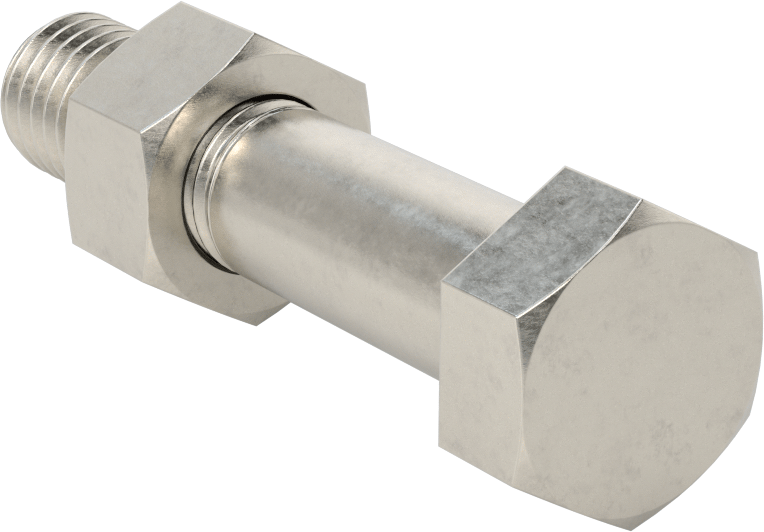 Boru Flanşları için Altıgen Vida ve Somun Kiti, 316 Paslanmaz Çelik, Sınıf 125/150, 5/8"-11 Diş, Boru Boyutu 4 için