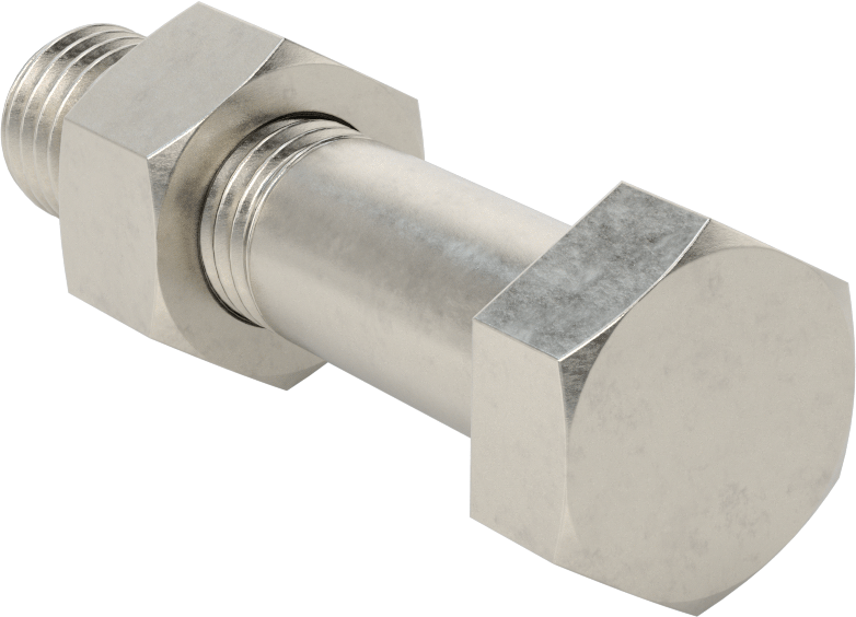 Boru Flanşları için Altıgen Vida ve Somun Kiti, 316 Paslanmaz Çelik, Sınıf 125/150, 3/4"-10 Diş, 6 Boru Boyutu için