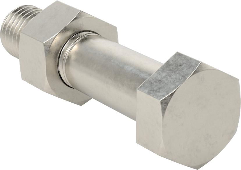 Boru Flanşları için Altıgen Vida ve Somun Kiti, 316 Paslanmaz Çelik, Sınıf 125/150, 7/8"-9 Diş, 10 ve 12 Boyutlu Borular için