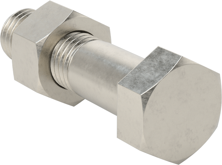 Boru Flanşları için Altıgen Vida ve Somun Kiti, 18-8 Paslanmaz Çelik, Sınıf 300, 3/4"-10 Boyut, 1-1/2 Boru Boyutu için