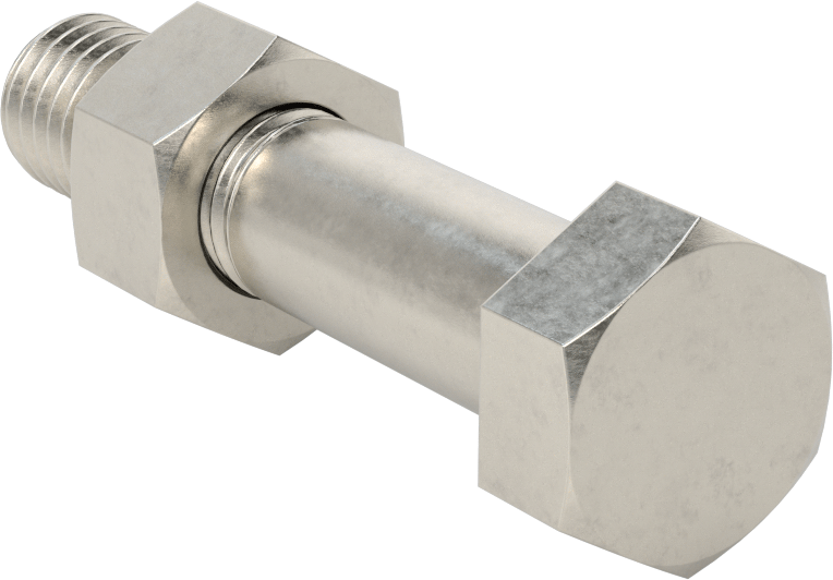 Boru Flanşları için Altıgen Vida ve Somun Kiti, 18-8 Paslanmaz Çelik, Sınıf 300, 5/8"-11 Diş, 2 Boru Boyutu için