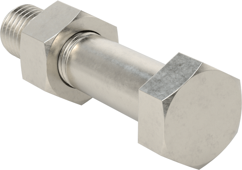 Boru Flanşları için Altıgen Vida ve Somun Kiti, 18-8 Paslanmaz Çelik, Sınıf 300, 3/4"-10 Diş, 3 Boru Boyutu için