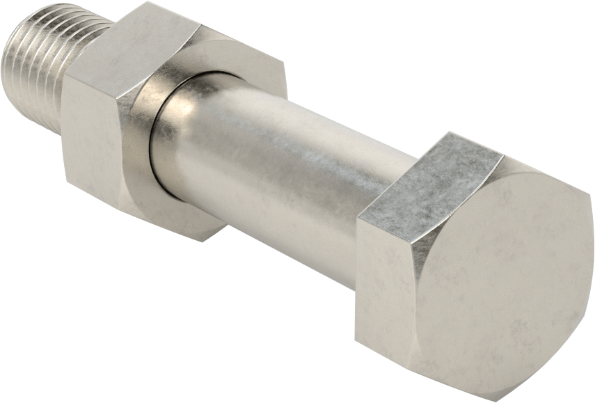 Boru Flanşları için Altıgen Vida ve Somun Kiti, 18-8 Paslanmaz Çelik, Sınıf 300, 7/8"-9 Diş, 8 Boru Boyutu için