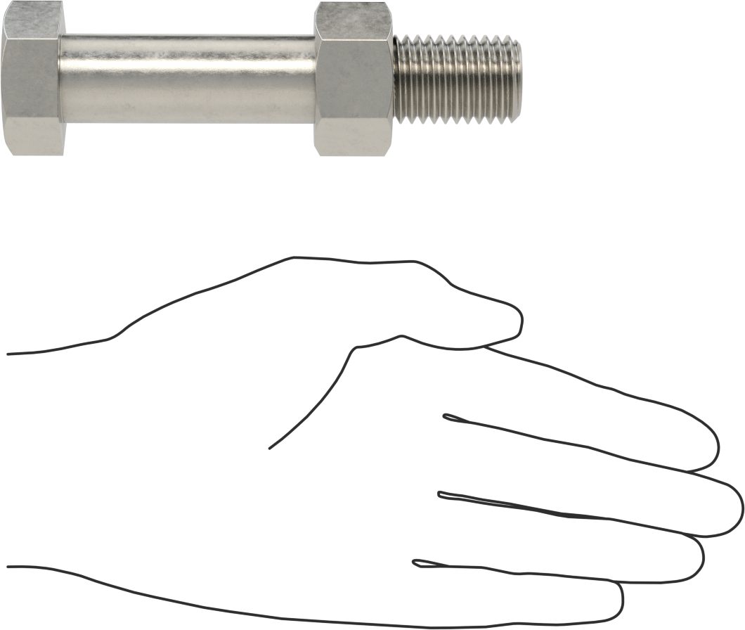 Boru Flanşları için Altıgen Vida ve Somun Kiti, 18-8 Paslanmaz Çelik, Sınıf 300, 7/8"-9 Diş, 8 Boru Boyutu için