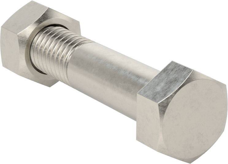 Boru Flanşları için Altıgen Vida ve Somun Kiti, 316 Paslanmaz Çelik, Sınıf 125/150, 1/2"-13 Boyut, 1-1/2 Boru Boyutu için
