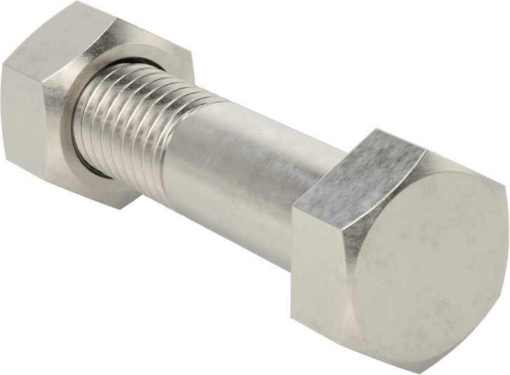 Boru Flanşları için Altıgen Vida ve Somun Kiti, 316 Paslanmaz Çelik, Sınıf 300, 1/2"-13 Diş, 1/2 inç Boru Boyutu için