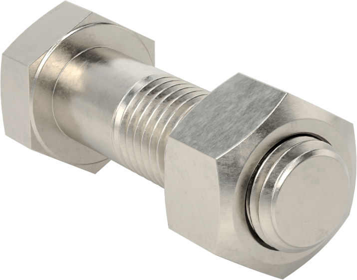 Boru Flanşları için Altıgen Vida ve Somun Kiti, 304 Paslanmaz Çelik, DIN PN10/PN16, M16 x 2 mm Diş, 2 Boru Boyutu için