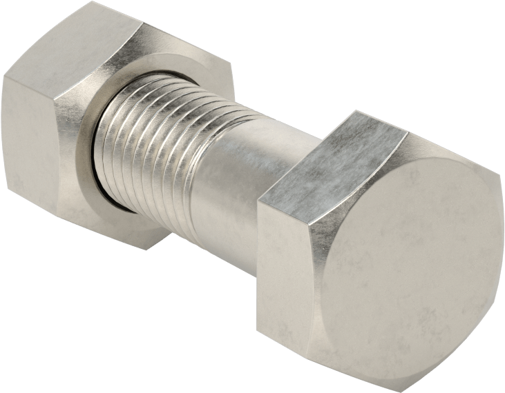 Boru Flanşları için Altıgen Vida ve Somun Kiti, 316 Paslanmaz Çelik, DIN PN10/PN16, M16 x 2 mm Diş, 2 Boru Boyutu için