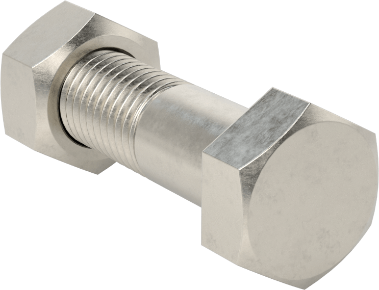 Boru Flanşları için Altıgen Vida ve Somun Kiti, 304 Paslanmaz Çelik, DIN PN10/PN16, M16 x 2 mm Boyut, 3 ve 4 Boru Boyutu için