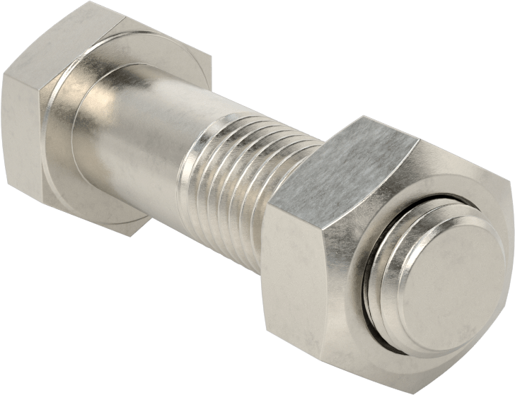 Boru Flanşları için Altıgen Vida ve Somun Kiti, 304 Paslanmaz Çelik, DIN PN10/PN16, M16 x 2 mm Boyut, 3 ve 4 Boru Boyutu için