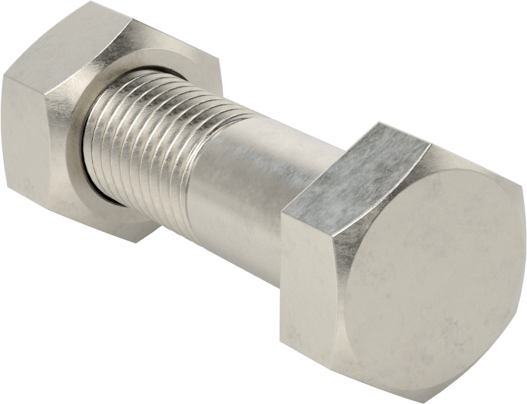 Boru Flanşları için Altıgen Vida ve Somun Kiti, 316 Paslanmaz Çelik, DIN PN10/PN16, M16 x 2 mm Boyut, 3 ve 4 Boru Boyutu için