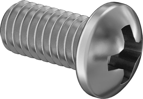 JIS Çelik Silindir Başlı Vidalar, M6 x 1 mm Diş, 12 mm Uzunluk