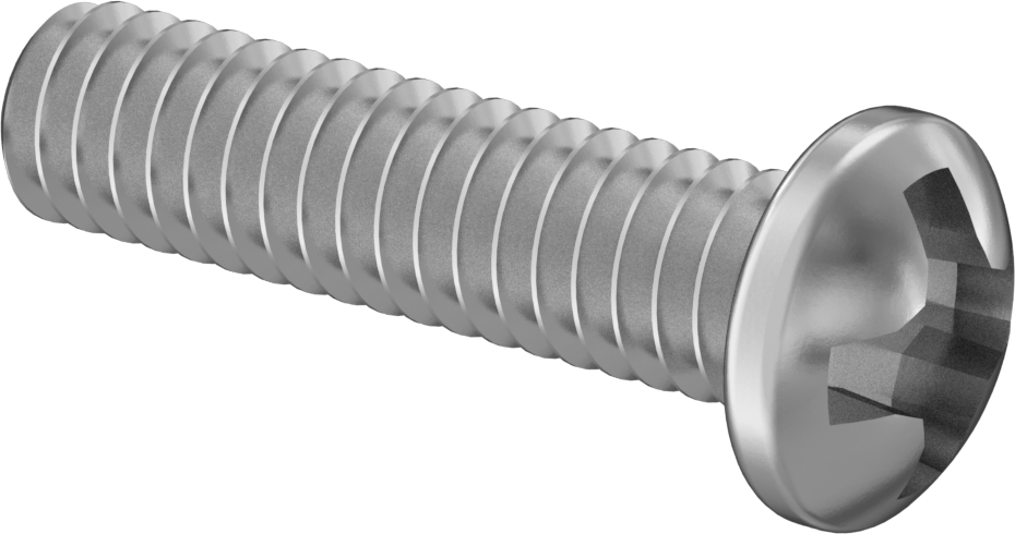 JIS Çelik Silindir Başlı Vidalar, M2 x 0,40 mm Diş, 8 mm Uzunluk