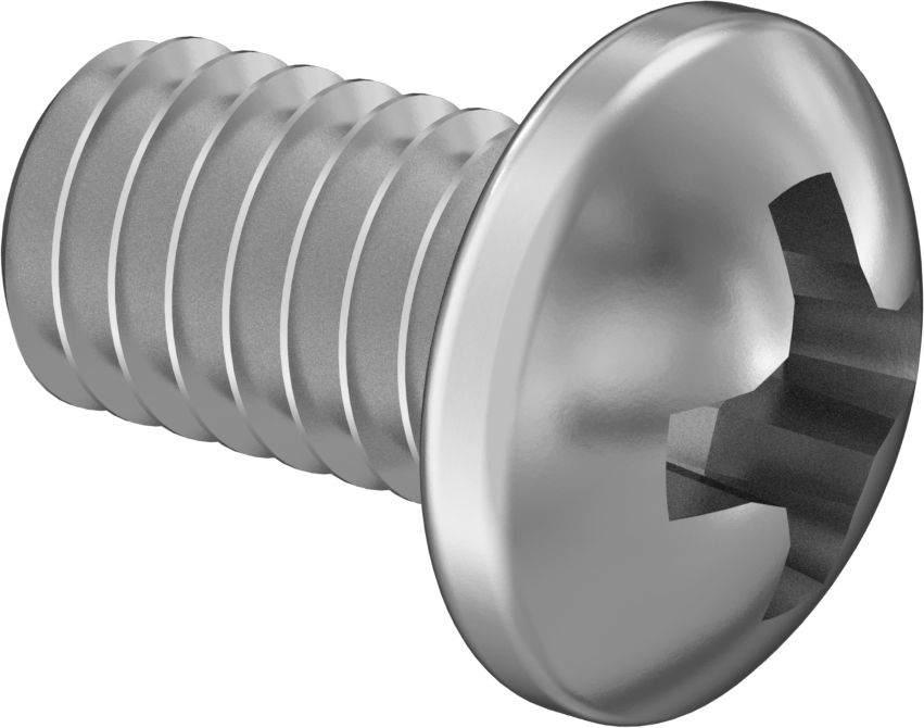 JIS Çelik Silindir Başlı Vidalar, M2,5 x 0,45 mm Diş, 4 mm Uzunluk