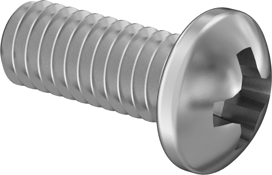 JIS Çelik Silindir Başlı Vidalar, M2,5 x 0,45 mm Diş, 6 mm Uzunluk