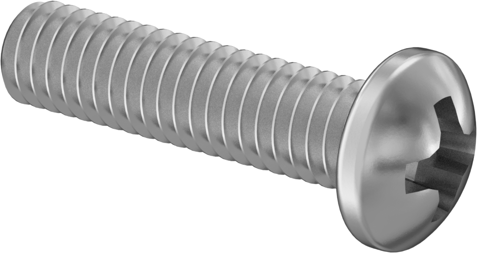 JIS Çelik Silindir Başlı Vidalar, M2,5 x 0,45 mm Diş, 10 mm Uzunluk
