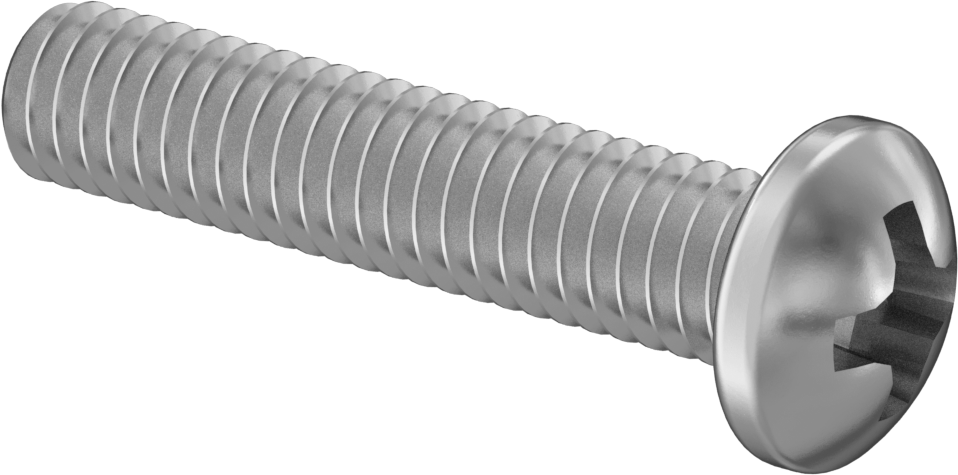 JIS Çelik Silindir Başlı Vidalar, M2,5 x 0,45 mm Diş, 12 mm Uzunluk