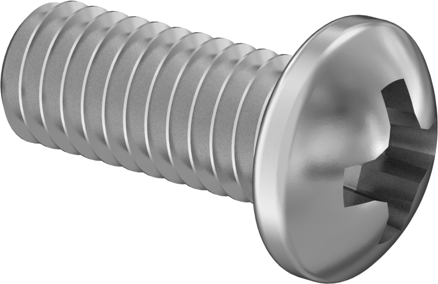 JIS Çelik Silindir Başlı Vidalar, M2,6 x 0,45 mm Diş, 6 mm Uzunluk