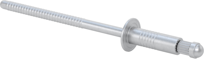 Kubbeli Başlı Yüksek Mukavemetli Kör Perçinler, Alüminyum, 1/8" Çap, 0,126“-0,25” Kalınlık için