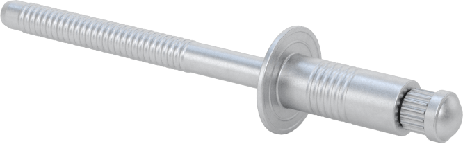 Kubbeli Başlı Yüksek Mukavemetli Kör Perçinler, Alüminyum, 3/16" Çap, 0,126“-0,25” Kalınlık için