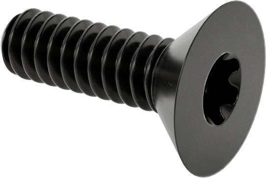 Siyah Oksit Alaşımlı Çelik Torx Düz Başlı Vidalar, 4-40 Diş Boyutu, 3/8" Uzunluk