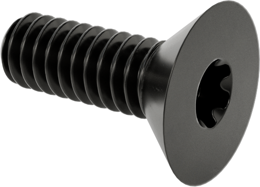 Siyah Oksit Alaşımlı Çelik Torx Düz Başlı Vidalar, 5-40 Diş Boyutu, 3/8" Uzunluk