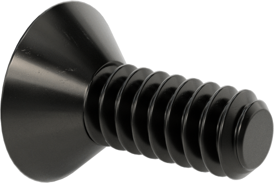 Siyah Oksit Alaşımlı Çelik Torx Düz Başlı Vidalar, 6-32 Diş Boyutu, 3/8" Uzunluk