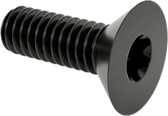 Siyah Oksit Alaşımlı Çelik Torx Düz Başlı Vidalar, 8-32 Diş Boyutu, 1/2" Uzunluk