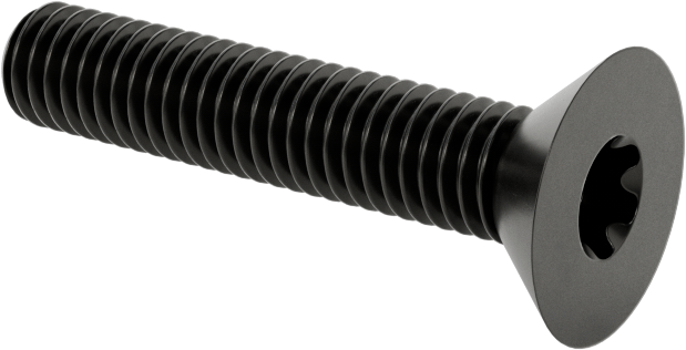 Siyah Oksit Alaşımlı Çelik Torx Düz Başlı Vidalar, 10-32 Diş Boyutu, 1" Uzunluk