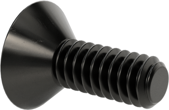 Siyah Oksit Alaşımlı Çelik Torx Düz Başlı Vidalar, 2-56 Diş Boyutu, 1/4" Uzunluk