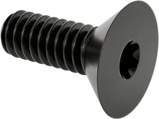 Siyah Oksit Alaşımlı Çelik Torx Düz Başlı Vidalar, 2-56 Diş Boyutu, 1/4" Uzunluk