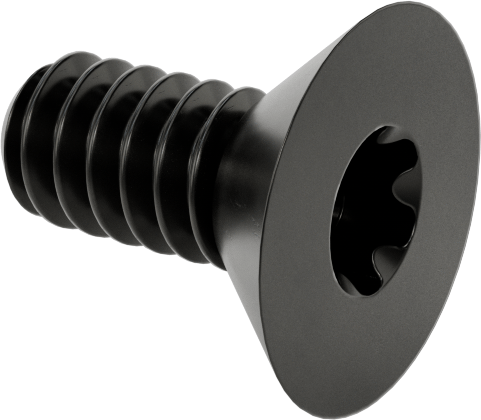 Siyah Oksit Alaşımlı Çelik Torx Düz Başlı Vidalar, 6-32 Diş Boyutu, 5/16" Uzunluk