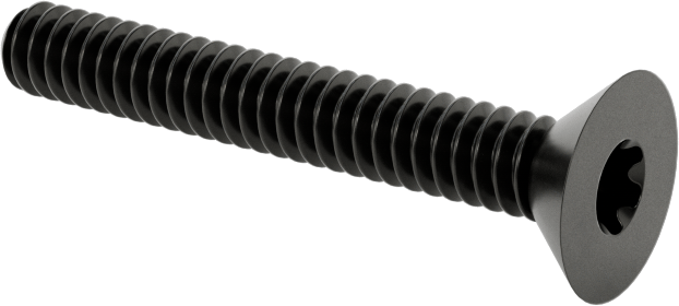 Siyah Oksit Alaşımlı Çelik Torx Düz Başlı Vidalar, 6-32 Diş Boyutu, 1" Uzunluk