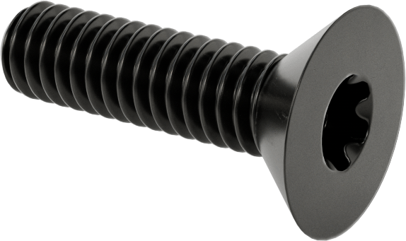 Siyah Oksit Alaşımlı Çelik Torx Düz Başlı Vidalar, 8-32 Diş Boyutu, 5/8" Uzunluk