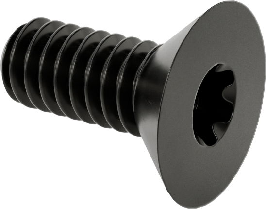 Siyah Oksit Alaşımlı Çelik Torx Düz Başlı Vidalar, 1/4"-20 Diş Boyutu, 5/8" Uzunluk