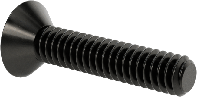Siyah Oksit Alaşımlı Çelik Torx Düz Başlı Vidalar, 1/4"-20 Diş Boyutu, 1-1/4" Uzunluk
