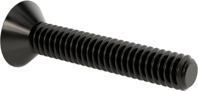 Siyah Oksit Alaşımlı Çelik Torx Düz Başlı Vidalar, 1/4"-20 Diş Boyutu, 1-1/2" Uzunluk