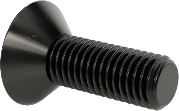 Siyah Oksit Alaşımlı Çelik Torx Düz Başlı Vidalar, 1/4"-28 Diş Boyutu, 3/4" Uzunluk