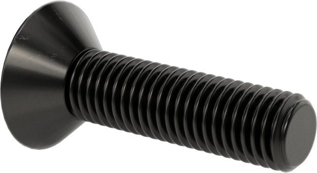 Siyah Oksit Alaşımlı Çelik Torx Düz Başlı Vidalar, 1/4"-28 Diş Boyutu, 1" Uzunluk