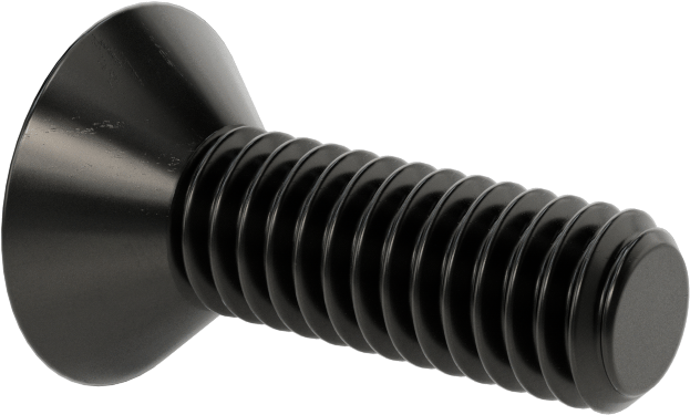 Siyah Oksit Alaşımlı Çelik Torx Düz Başlı Vidalar, 5/16"-18 Diş Boyutu, 1" Uzunluk