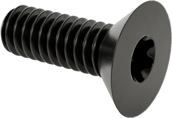 Siyah Oksit Alaşımlı Çelik Torx Düz Başlı Vidalar, 1/4"-20 Diş Boyutu, 3/4" Uzunluk