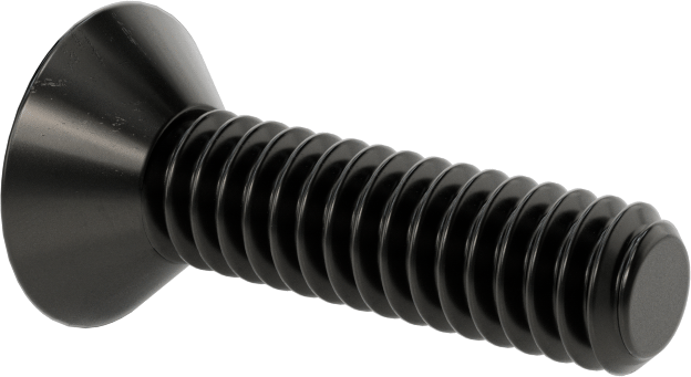 Siyah Oksit Alaşımlı Çelik Torx Düz Başlı Vidalar, 1/4"-20 Diş Boyutu, 1" Uzunluk