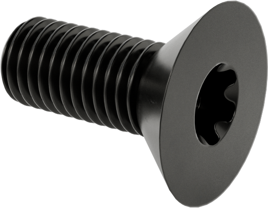 Siyah Oksit Alaşımlı Çelik Torx Düz Başlı Vidalar, 1/4"-28 Diş Boyutu, 5/8" Uzunluk