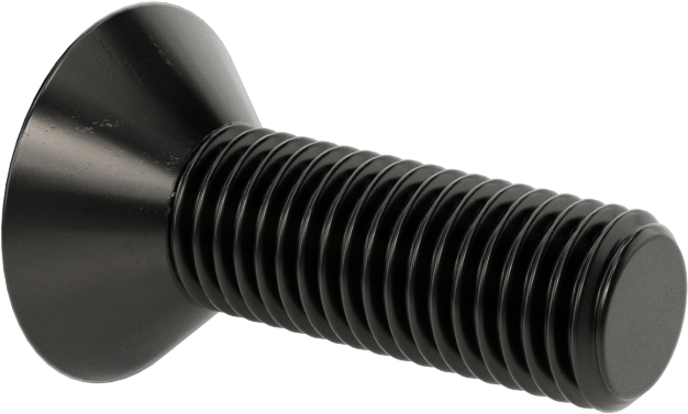Siyah Oksit Alaşımlı Çelik Torx Düz Başlı Vidalar, 5/16"-24 Diş Boyutu, 1" Uzunluk