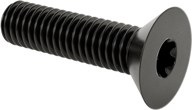 Siyah Oksit Alaşımlı Çelik Torx Düz Başlı Vidalar, 3/8"-16 Diş Boyutu, 1-1/2" Uzunluk