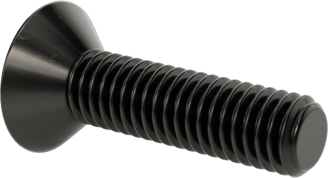 Siyah Oksit Alaşımlı Çelik Torx Düz Başlı Vidalar, 3/8"-16 Diş Boyutu, 1-1/2" Uzunluk