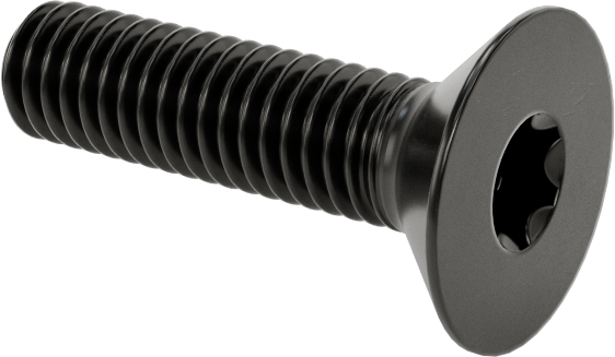 Siyah Oksit Alaşımlı Çelik Torx Düz Başlı Vidalar, M3 x 0,5 mm Diş Boyutu, 12 mm Uzunluk