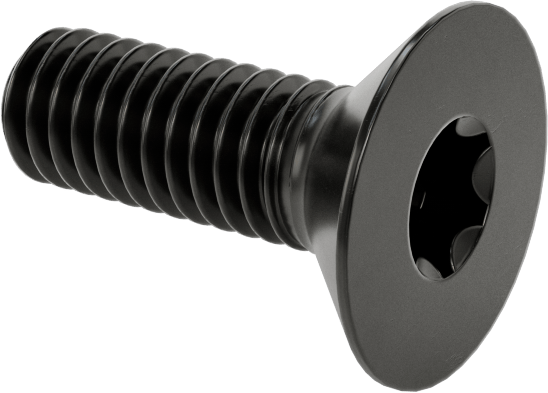 Siyah Oksit Alaşımlı Çelik Torx Düz Başlı Vidalar, M4 x 0,7 mm Diş Boyutu, 12 mm Uzunluk