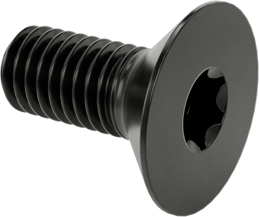 Siyah Oksit Alaşımlı Çelik Torx Düz Başlı Vidalar, M5 x 0,8 mm Diş Boyutu, 12 mm Uzunluk